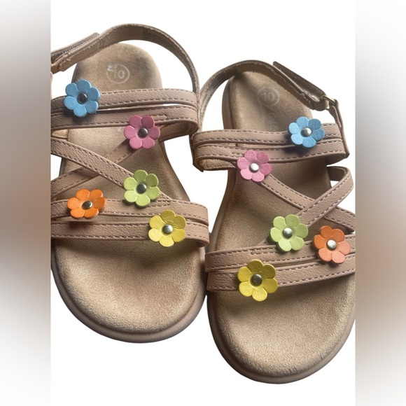Cat & Jack Pink and Blue Sandals with Floral Accents - Picture 1 of 2